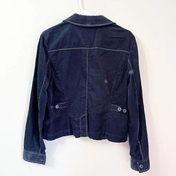Vtg Inc International Concepts Womens Black Corduroy Jacket M Petites Button - Picture 4 of 10